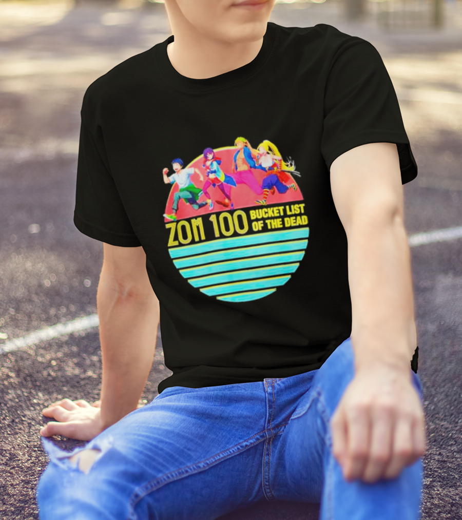 Zom 100 Bucket List Of The Dead Vintage Retro Character Circle T-Shirt