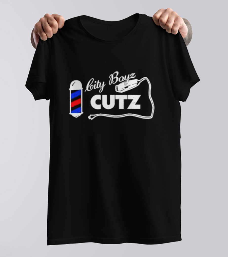 City Boyz Cutz Barber Pole And Clippers T-Shirt