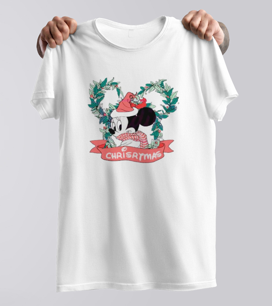 Minnie Mouse Christmas Wreath Chrisrmas Holiday Magic T-Shirt