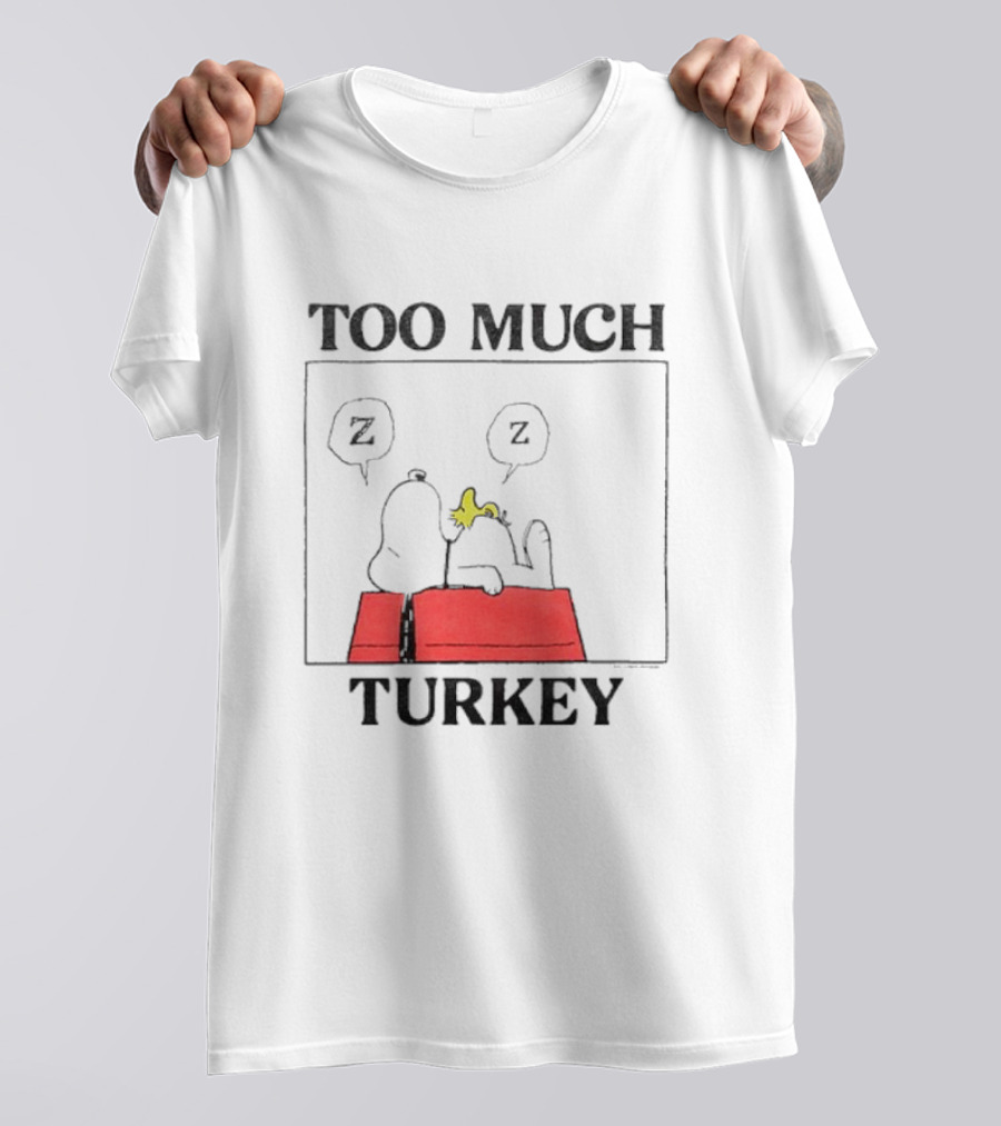 Peanuts Snoopy Woodstock Too Much Turkey ZZZ T-Shirt