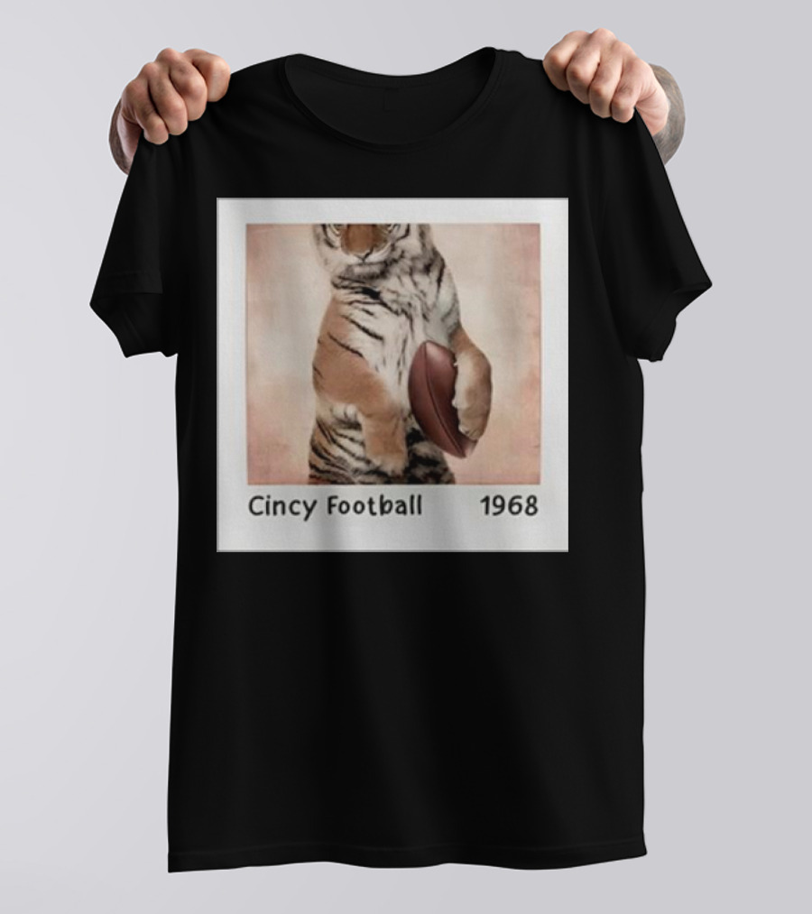 Cincy Football 1968 Tiger With Football T-Shirt