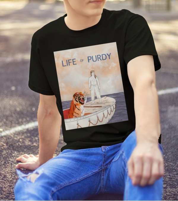 Life Of Purdy Adventure With Tiger On Boat T-Shirt