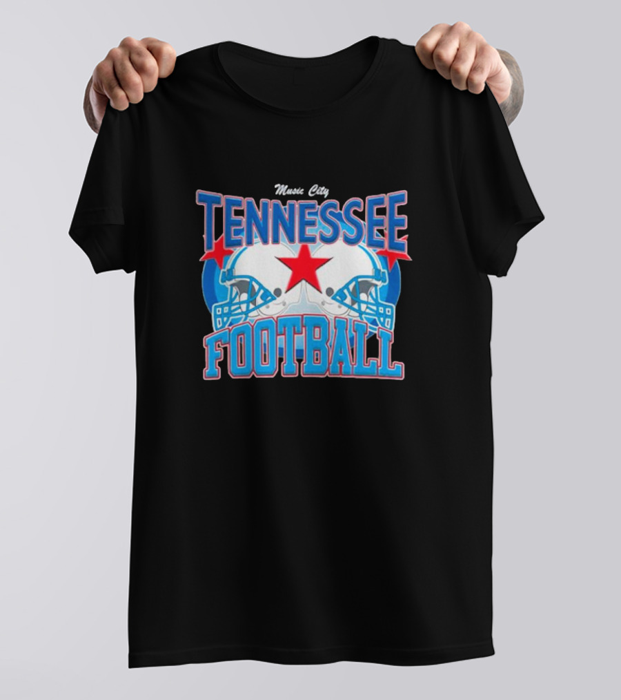 Music City Tennessee Football Helmets Star T-Shirt