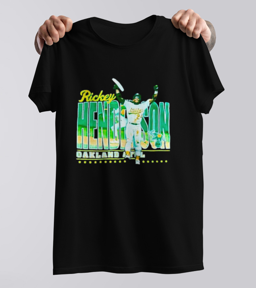 Rickey Henderson Oakland Athletics 24 Baseball Legend T-Shirt