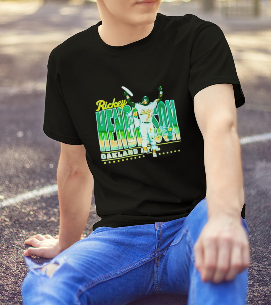 Rickey Henderson Oakland Athletics 24 Baseball Legend T-Shirt