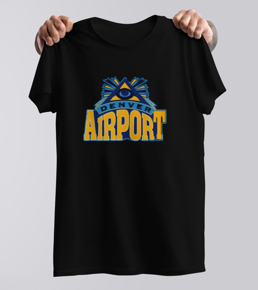 Denver Airport Illuminati Eye Pyramid T-Shirt