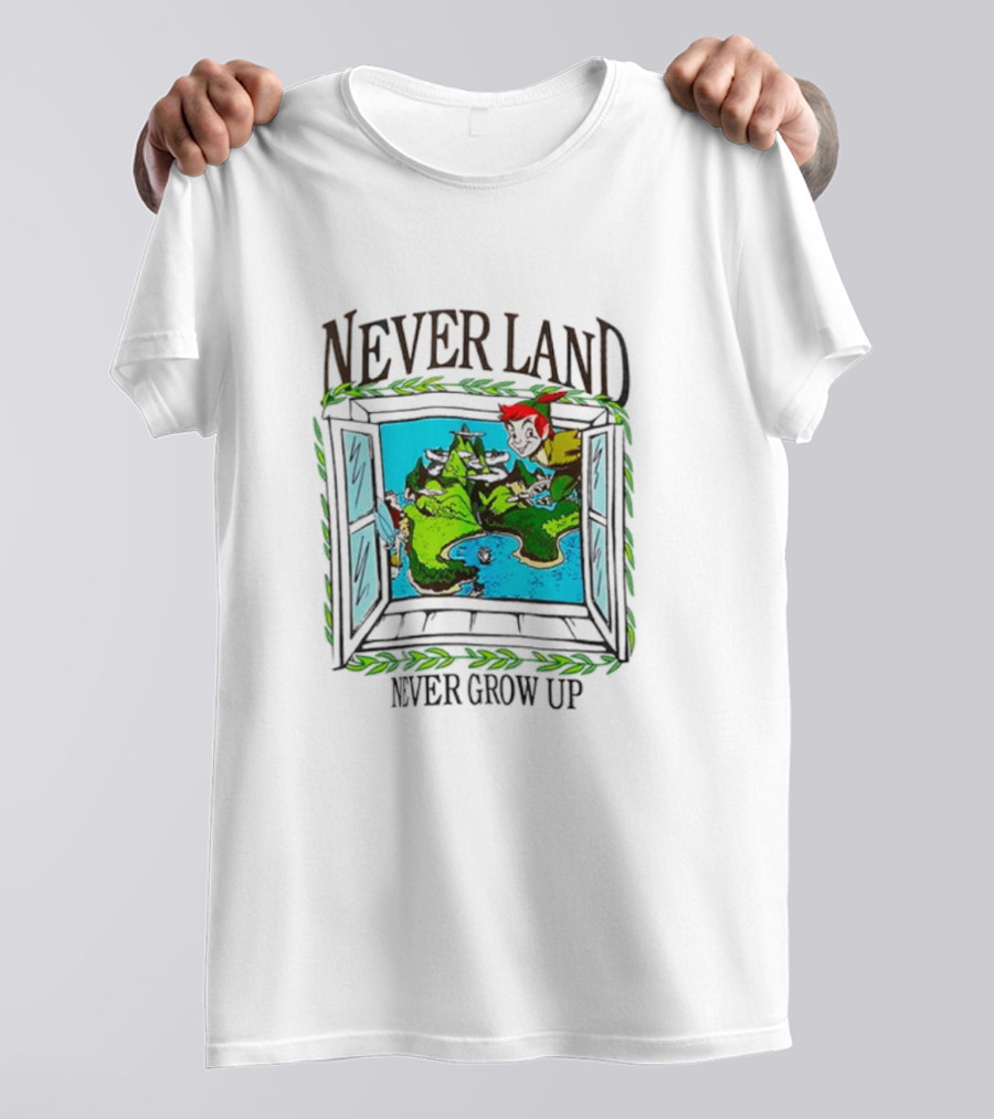 Neverland Never Grow Up Window Disney Peter Pan T-Shirt