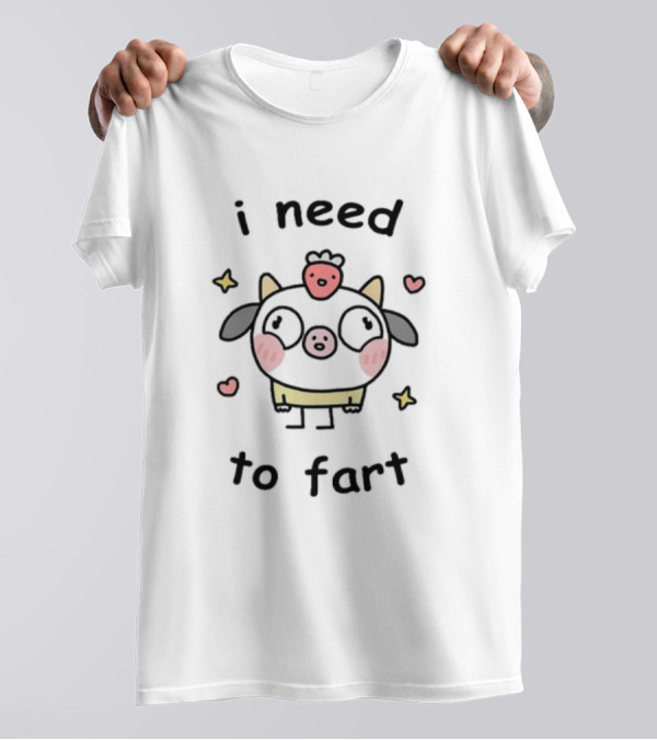 I Need To Fart Stinky Katie Cute Cow Stars And Hearts T-Shirt