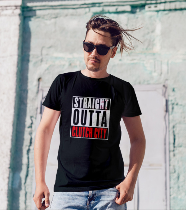 Straight Outta Clutch City Vintage Bold Lettering T-Shirt