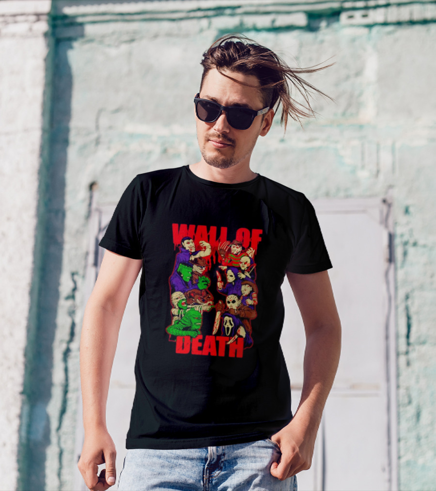 Wall Of Death Monster Horror Icons Collage T-Shirt