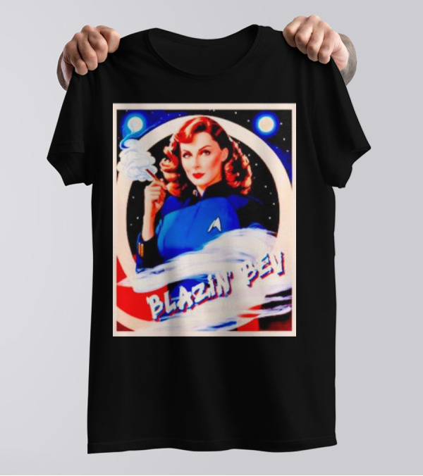 Blazin' Bev Retro Space Pioneer With Star Emblem T-Shirt