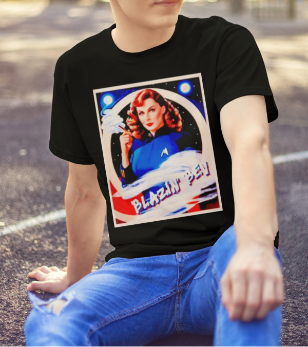 Blazin' Bev Retro Space Pioneer With Star Emblem T-Shirt