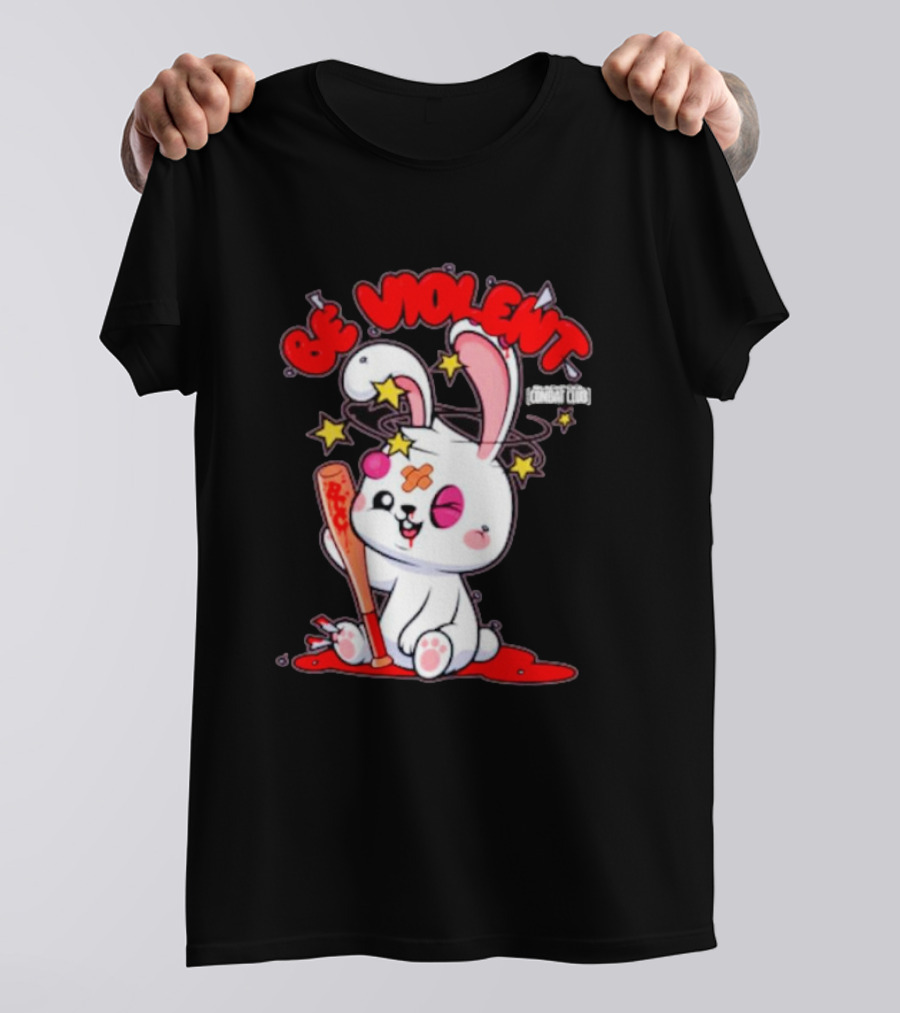 Blackpool Combat Club Be Violent Bunny With Bat T-Shirt