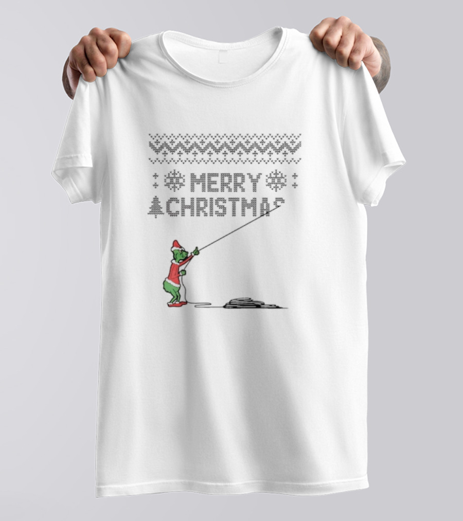 Funny Grinch Merry Christmas Santa Vibe Ugly T-Shirt
