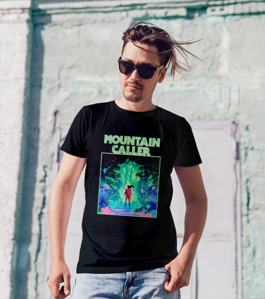 Mountain Caller Green Leaves Enchanted Forest Explorer T-Shirt