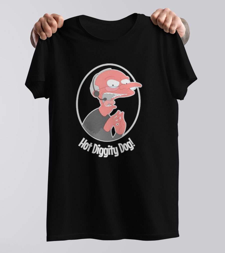 Hot Diggity Dog Mr. Brennan Cartoon Character Iconic T-Shirt