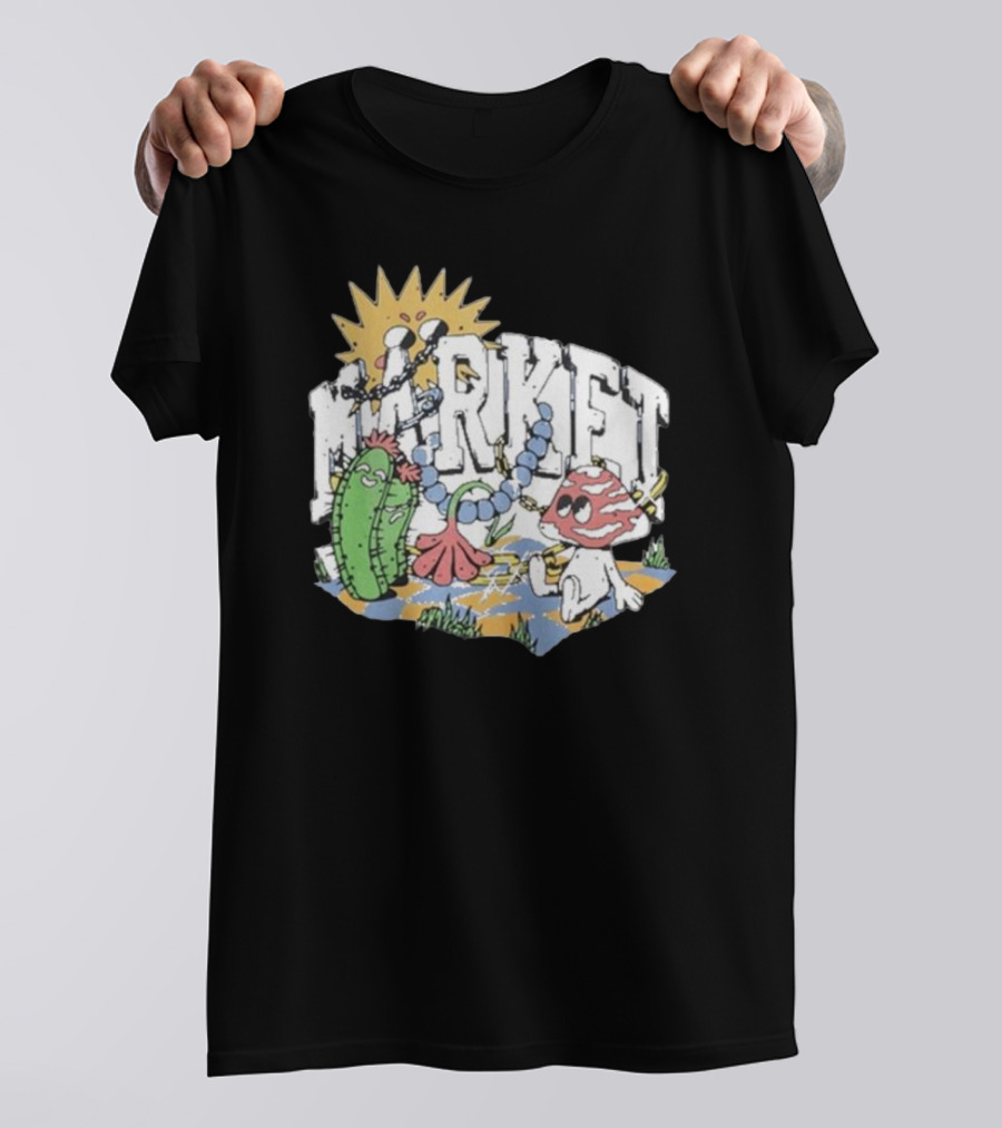 Market Fantasy Farm Mushroom Cactus Sunburst T-Shirt