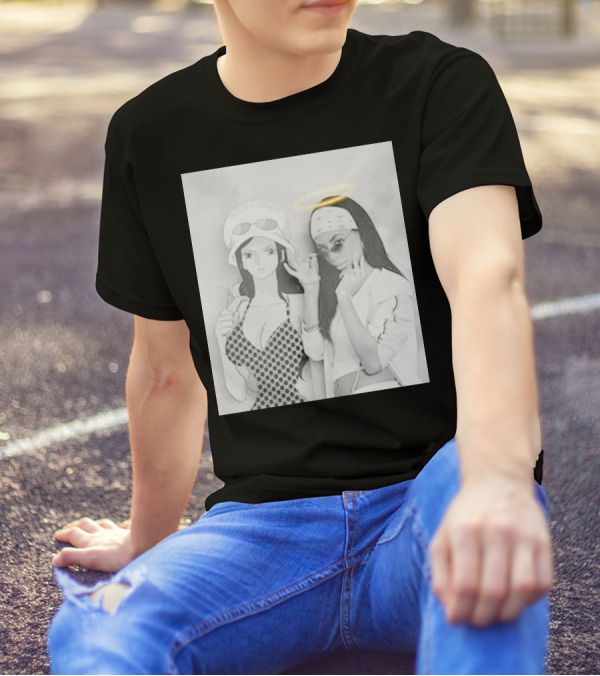 Aaliyah X Nico Robin One Piece Halo Bandana Duo T-Shirt