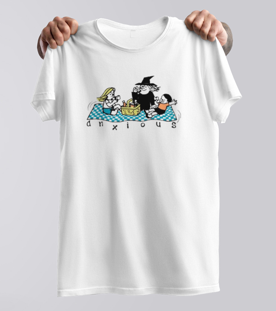 Anxious Witch Picnic With Friends On A Blanket T-Shirt