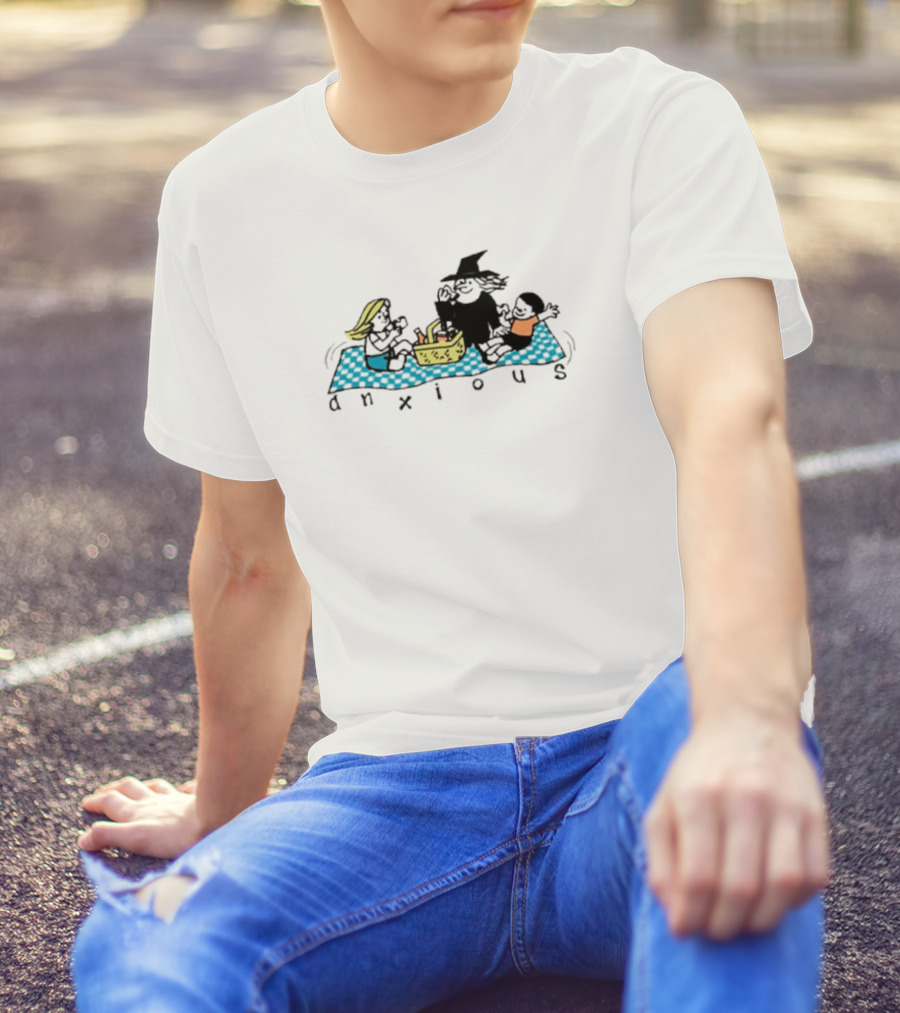 Anxious Witch Picnic With Friends On A Blanket T-Shirt