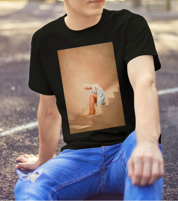 Ariana Grande Staircase Poster Style Sitting On Steps T-Shirt