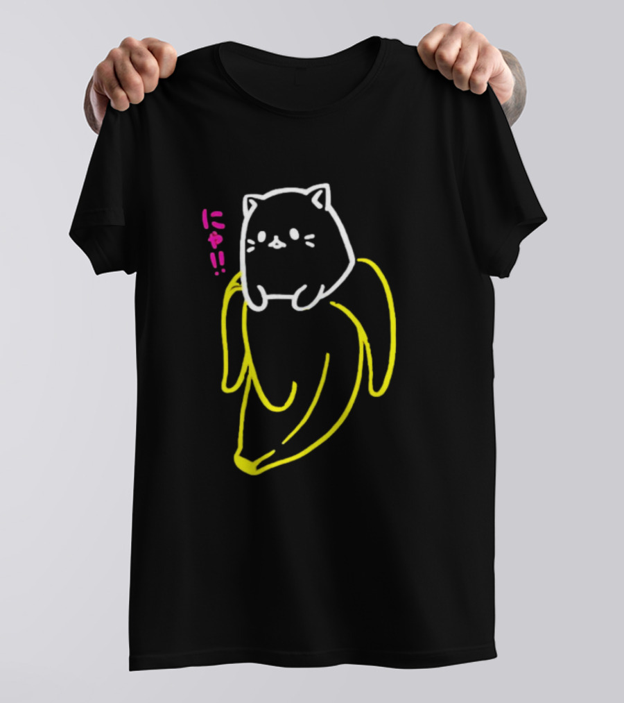 Bananya Crunchyroll Neon Cat Banana Nyanko T-Shirt