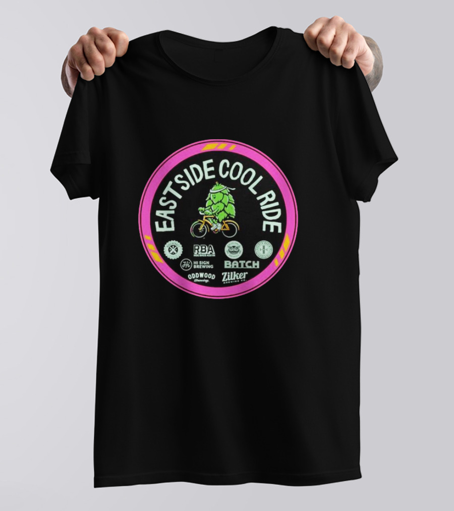 Eastside Cool Ride RBA Hi Sign Brewing Batch Zilker Oddwood Racing Event T-Shirt