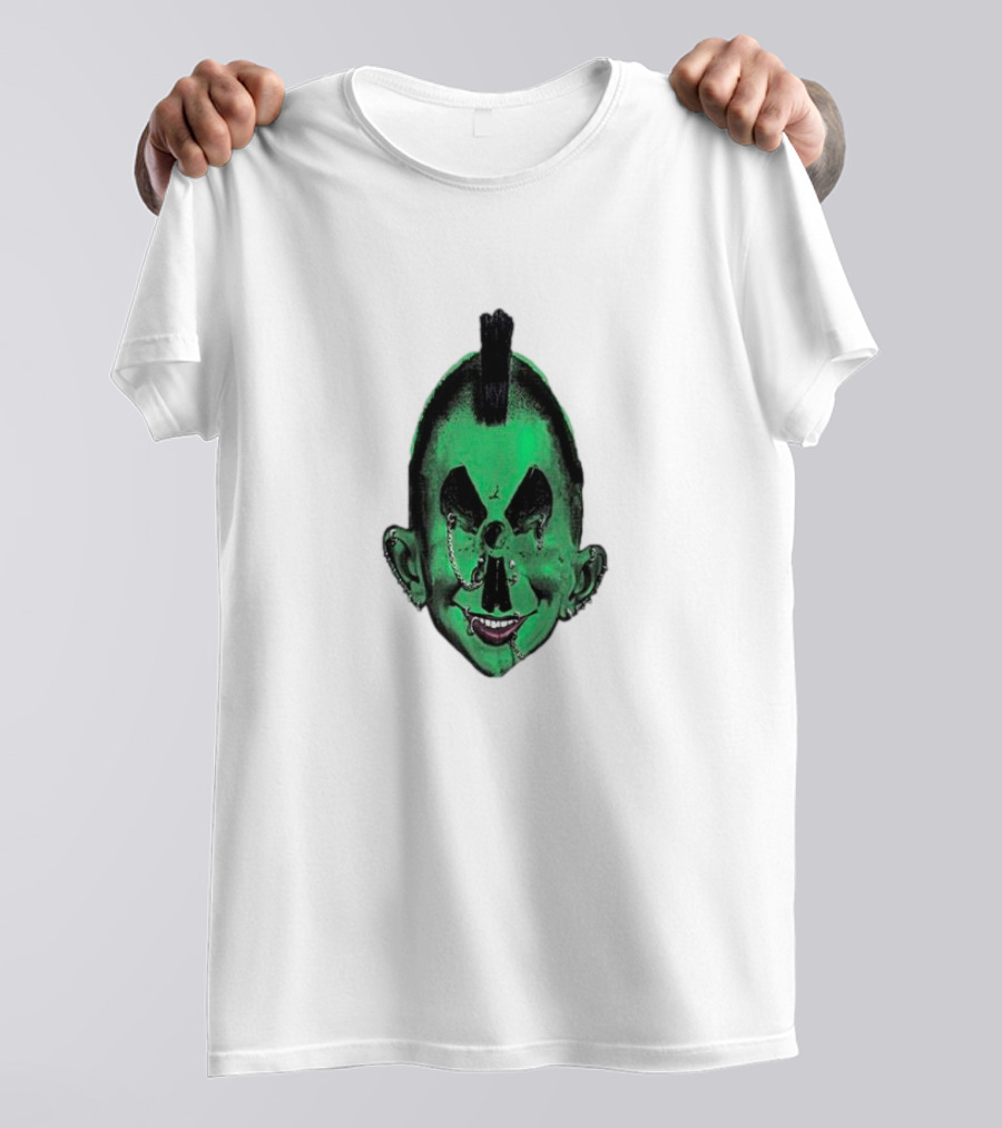 Hard Jewelry Willy Warhol Green Punk Face T-Shirt