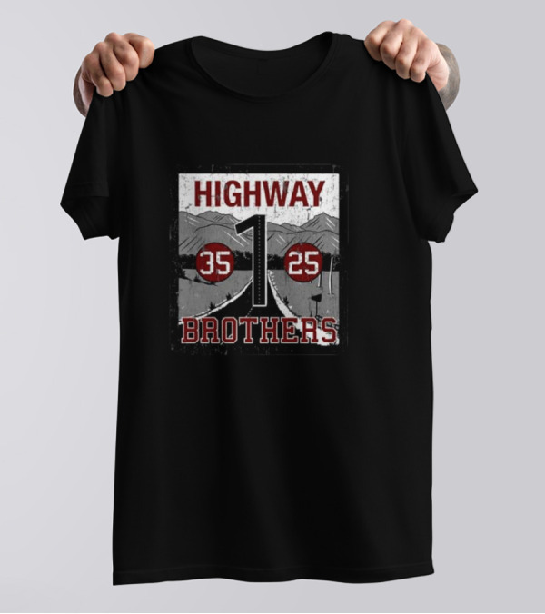 Highway 1 Brothers 35 25 Mountain Road Sign T-Shirt