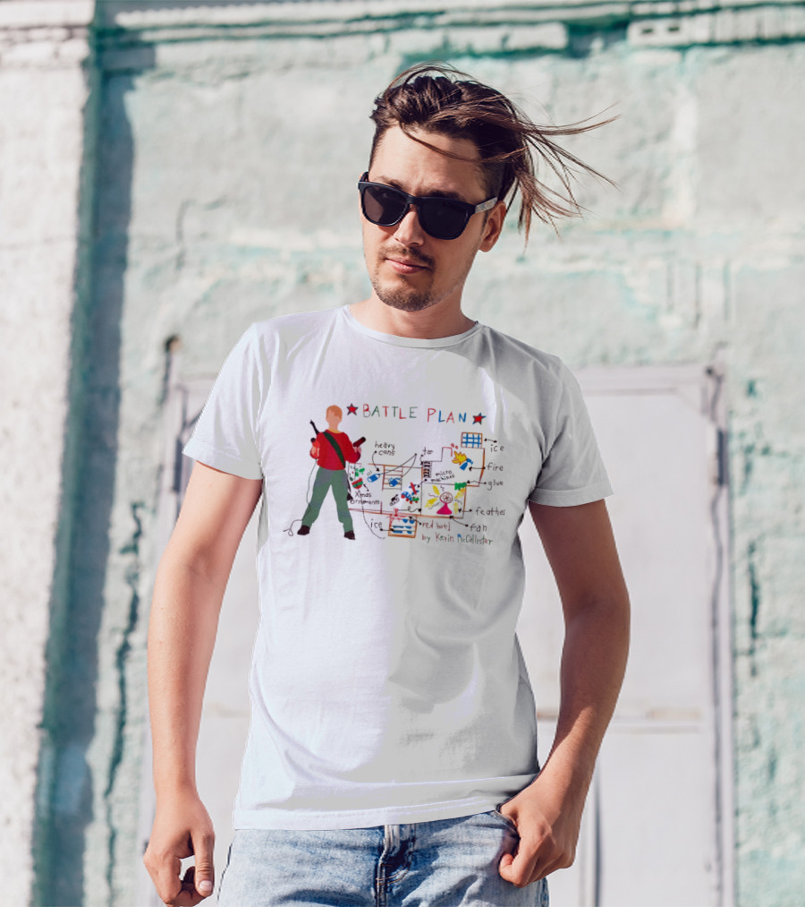 Home Alone Battle Plan Ice Fire Glue Feathers T-Shirt