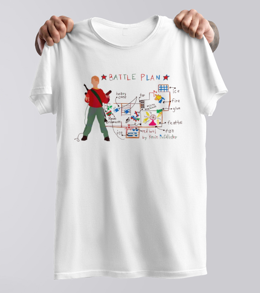 Home Alone Battle Plan Ice Fire Glue Feathers T-Shirt