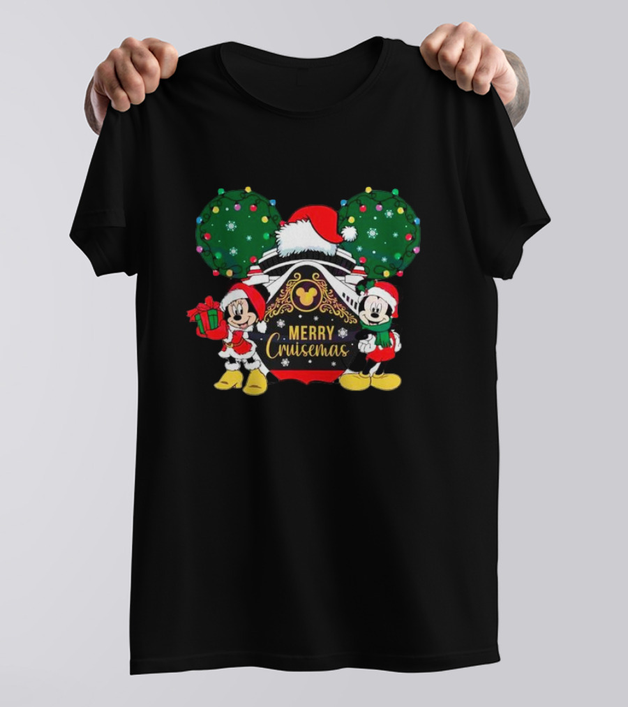 Mickey And Minnie Merry Cruisemas Christmas Disney Holiday T-Shirt