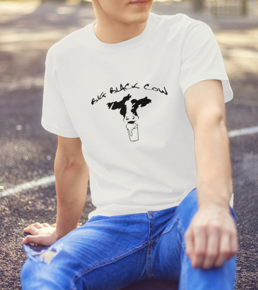 Steely Dan Big Black Cow With Cow Head And Glass T-Shirt