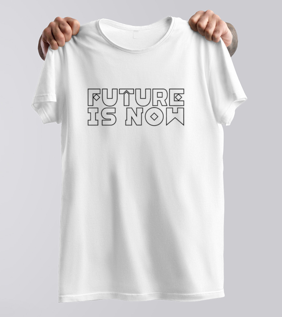 Future Is Now Geometric Lettering T-Shirt