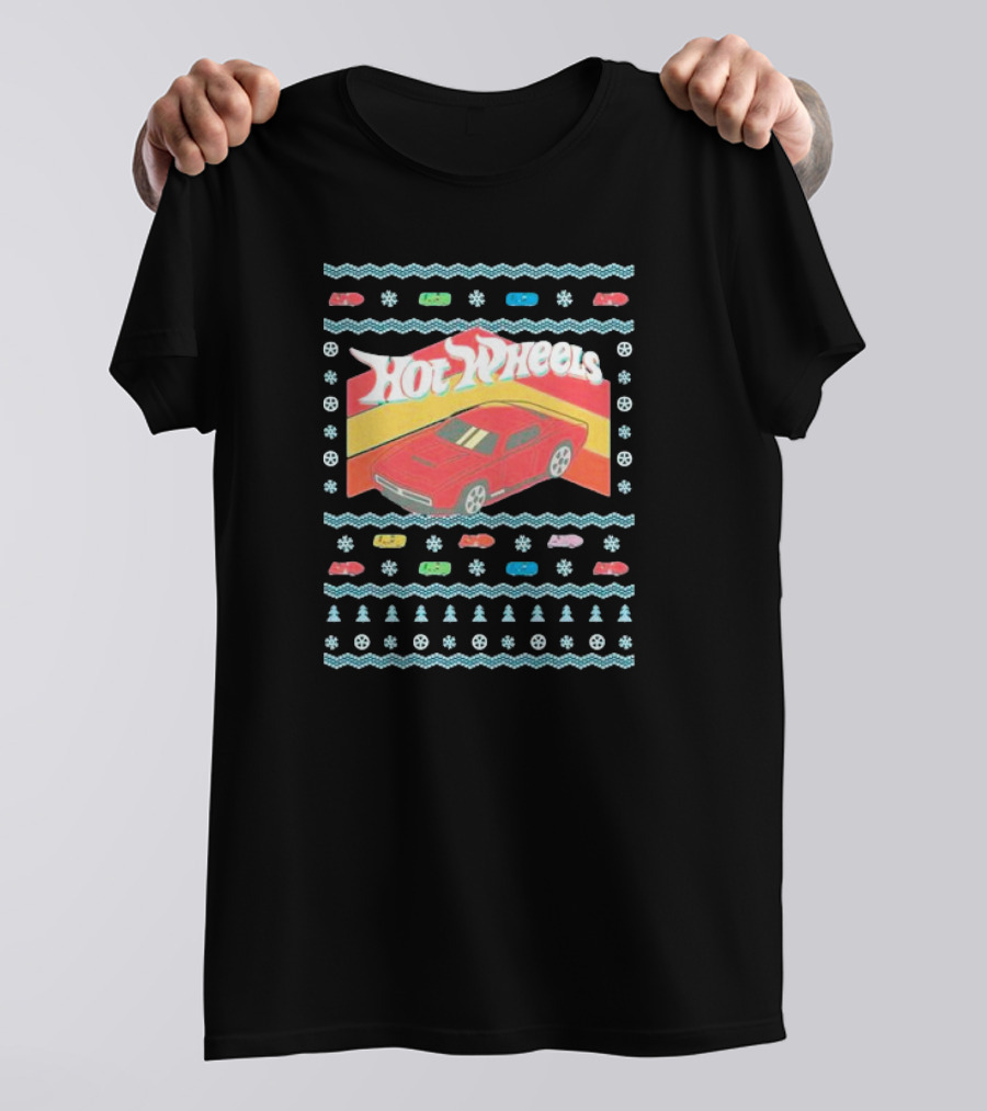 Hot Wheels Holiday Red Car Snowflake T-Shirt