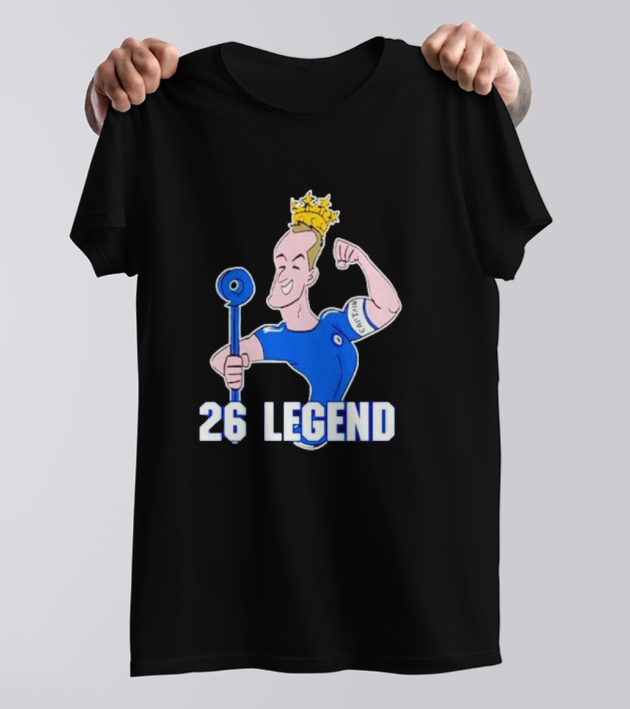 26 Legend Cartoon Crowned Football Captain T-Shirt