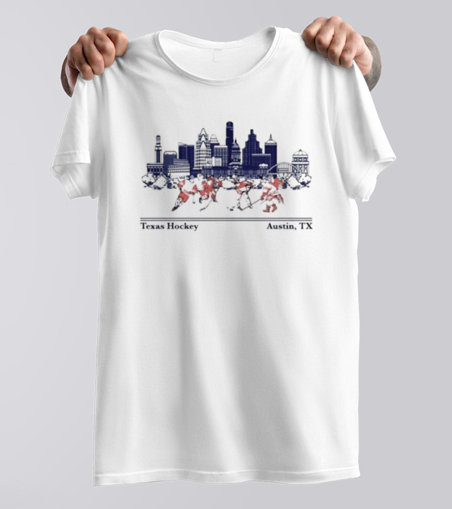 Texas Longhorns Hockey Austin TX Skyline T-Shirt