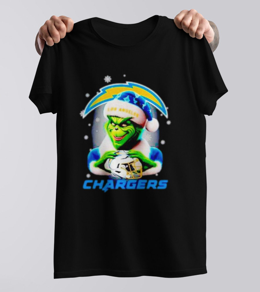 The Grinch Santa Los Angeles Chargers Christmas Holiday T-Shirt