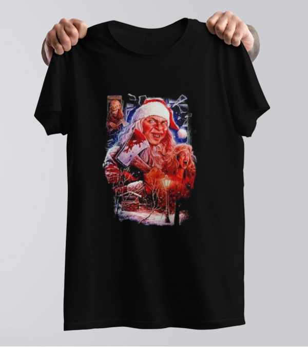 Silent Night Deadly Santa Horror Scene T-Shirt