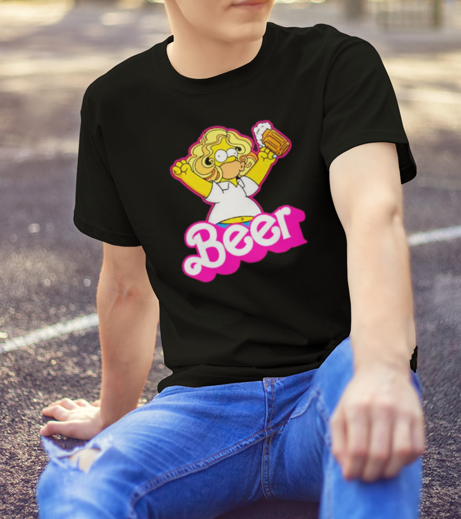 Beerbie Homer Simpson Beer Barbie T-Shirt