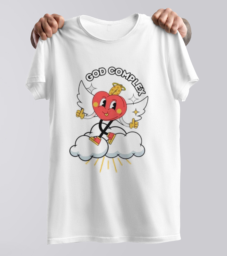 Heart With Angel Wings On Cloud God Complex T-Shirt