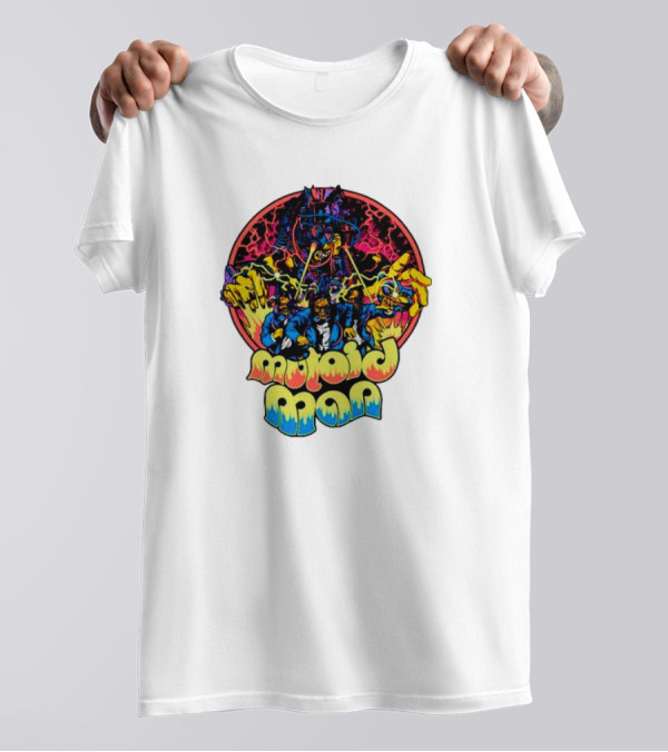 Mutoid Man CoTV Psychedelic Comic Style Superheroes With Lightning And Fiery Hands T-Shirt