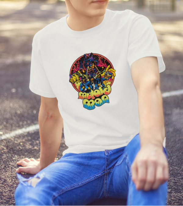 Mutoid Man CoTV Psychedelic Comic Style Superheroes With Lightning And Fiery Hands T-Shirt