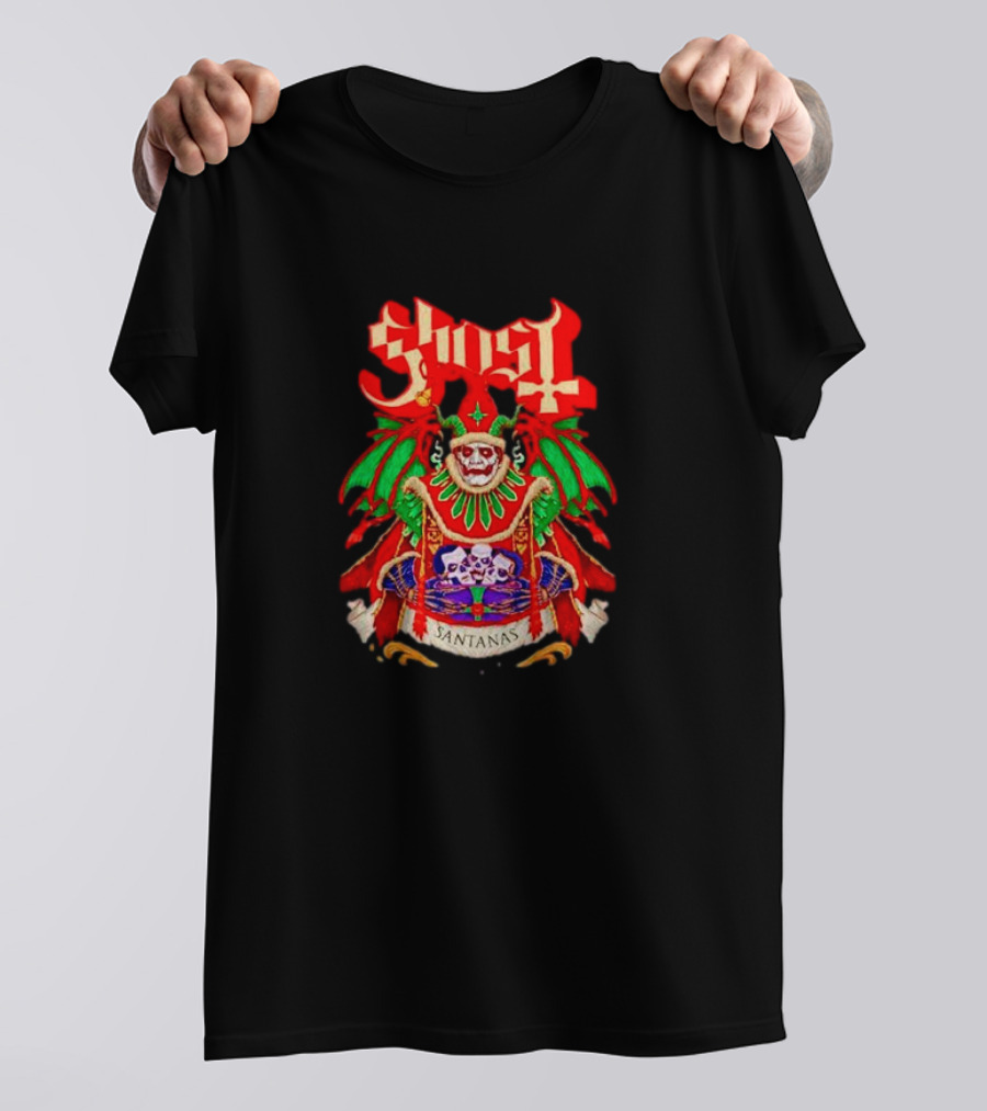 Ghost Santa Claus Santanas Yuletide Feast Christmas Skulls T-Shirt