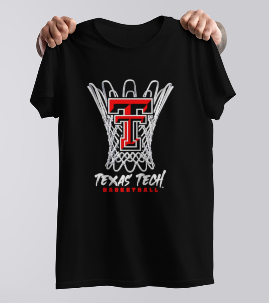 Texas Tech Basketball T Logo With Net T-Shirt
