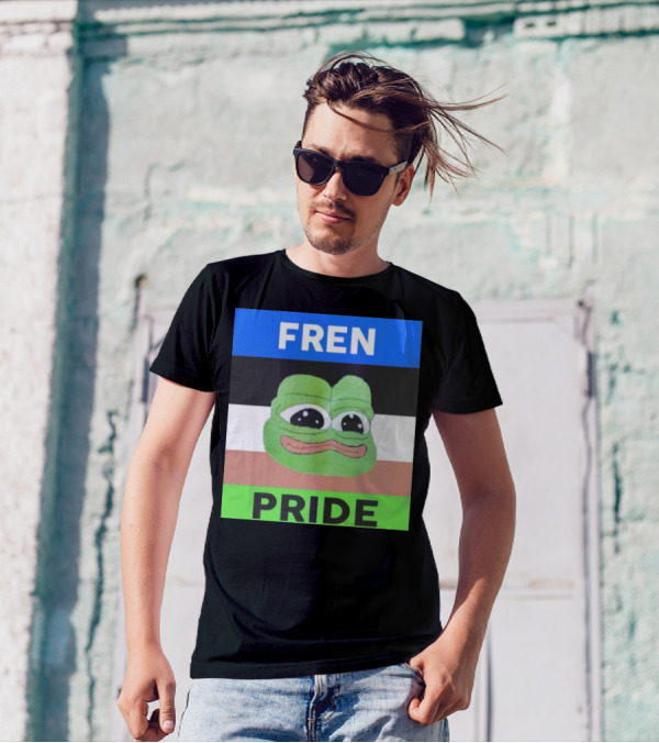 Fren Pride Frog Pepe Memetic Ally Flag Colors T-Shirt