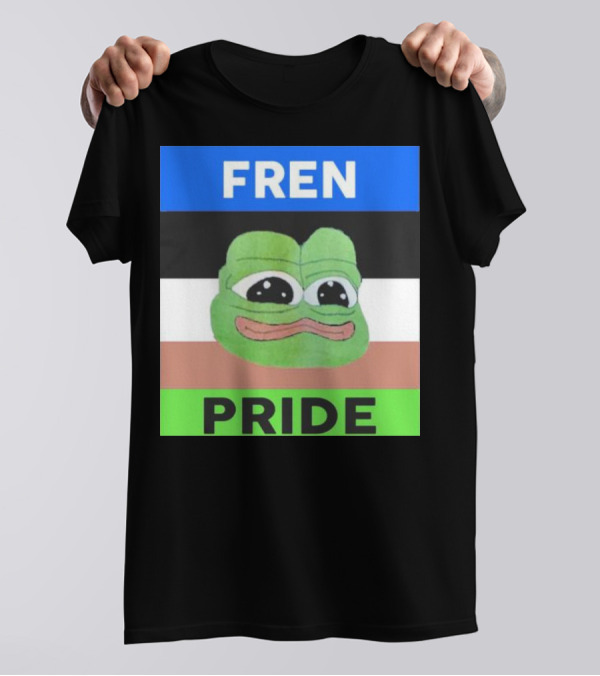 Fren Pride Frog Pepe Memetic Ally Flag Colors T-Shirt