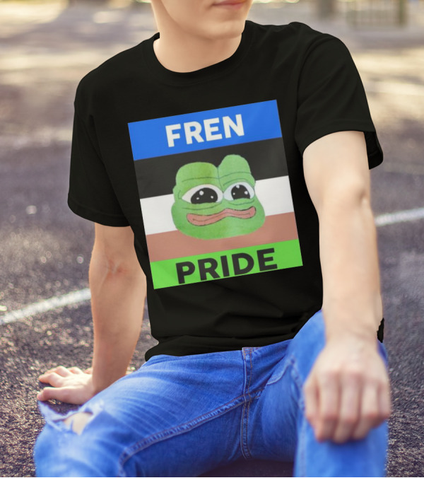 Fren Pride Frog Pepe Memetic Ally Flag Colors T-Shirt