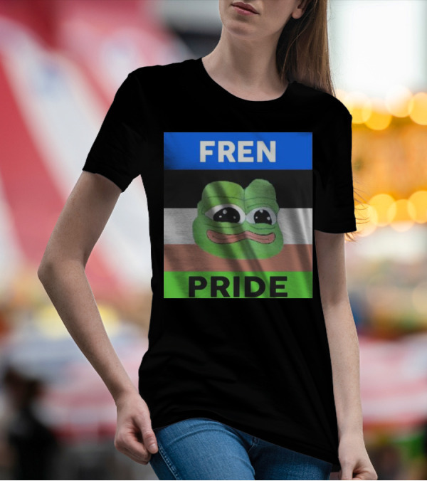 Fren Pride Frog Pepe Memetic Ally Flag Colors T-Shirt