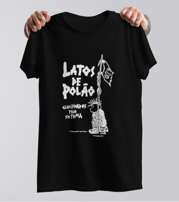Latos De Polão Clucificados Pelo Sistema 89 Flag Cartoon Drawing T-Shirt